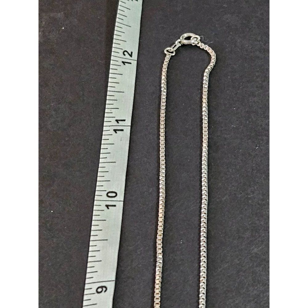 Sterling silver box link necklace 24" - Picture 6 of 12